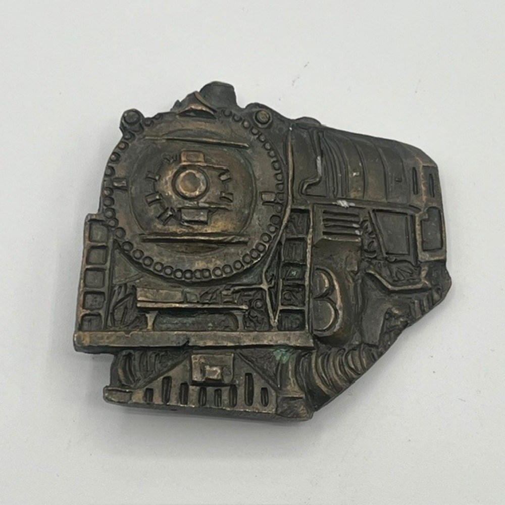 Vintage 1978 InStyle Steam Locomotive Train Brass Belt Buckle Made in USA 1142